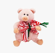 Peluche Natale Maialino Con Sciarpa