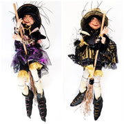 Addobbo Natale Befana Viola E Oro 50cm