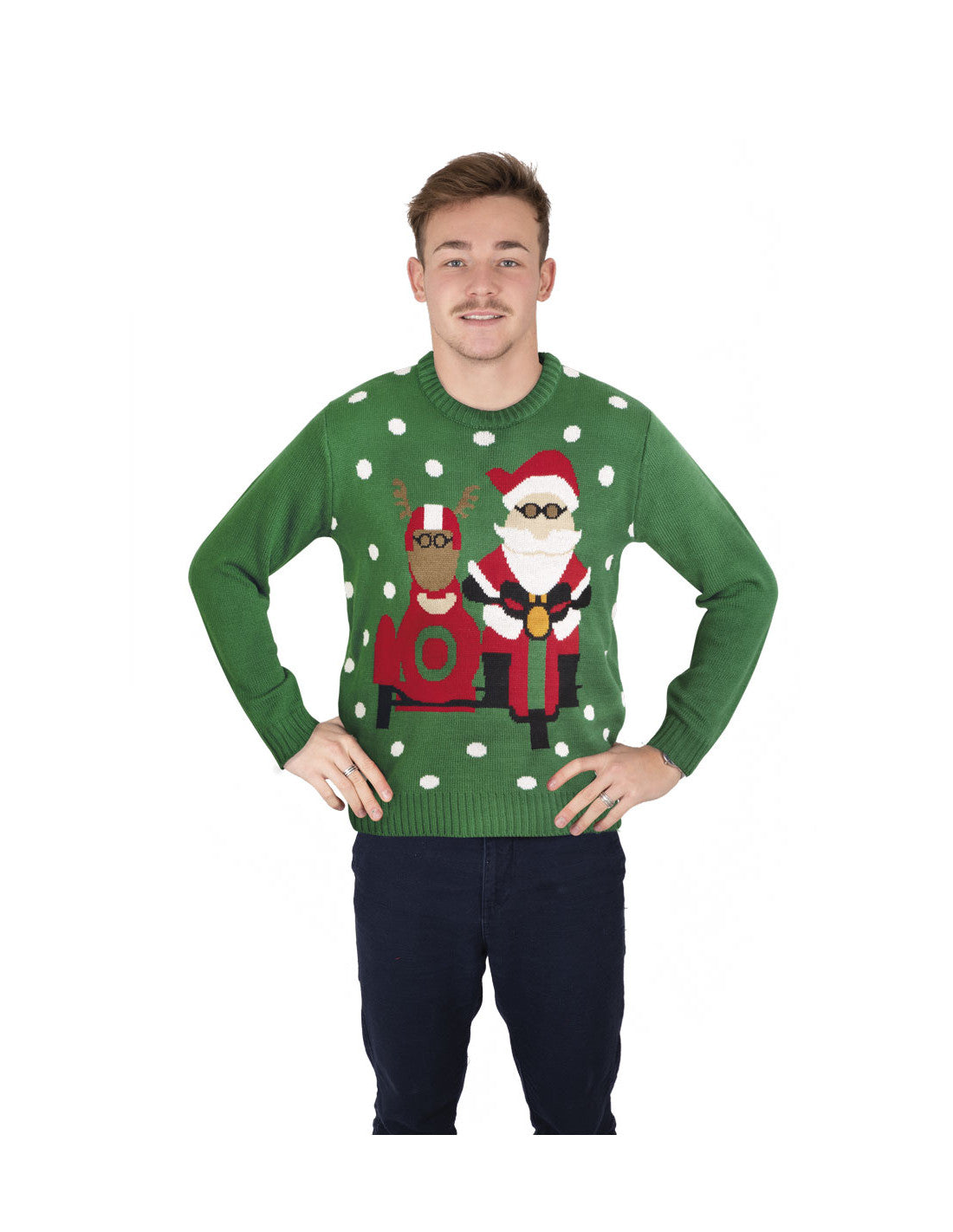 Costume Natalizio Adulto Taglia L Maglione Con Albero E Luci Led