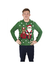 Costume Natalizio Adulto Taglia L Maglione Con Albero E Luci Led