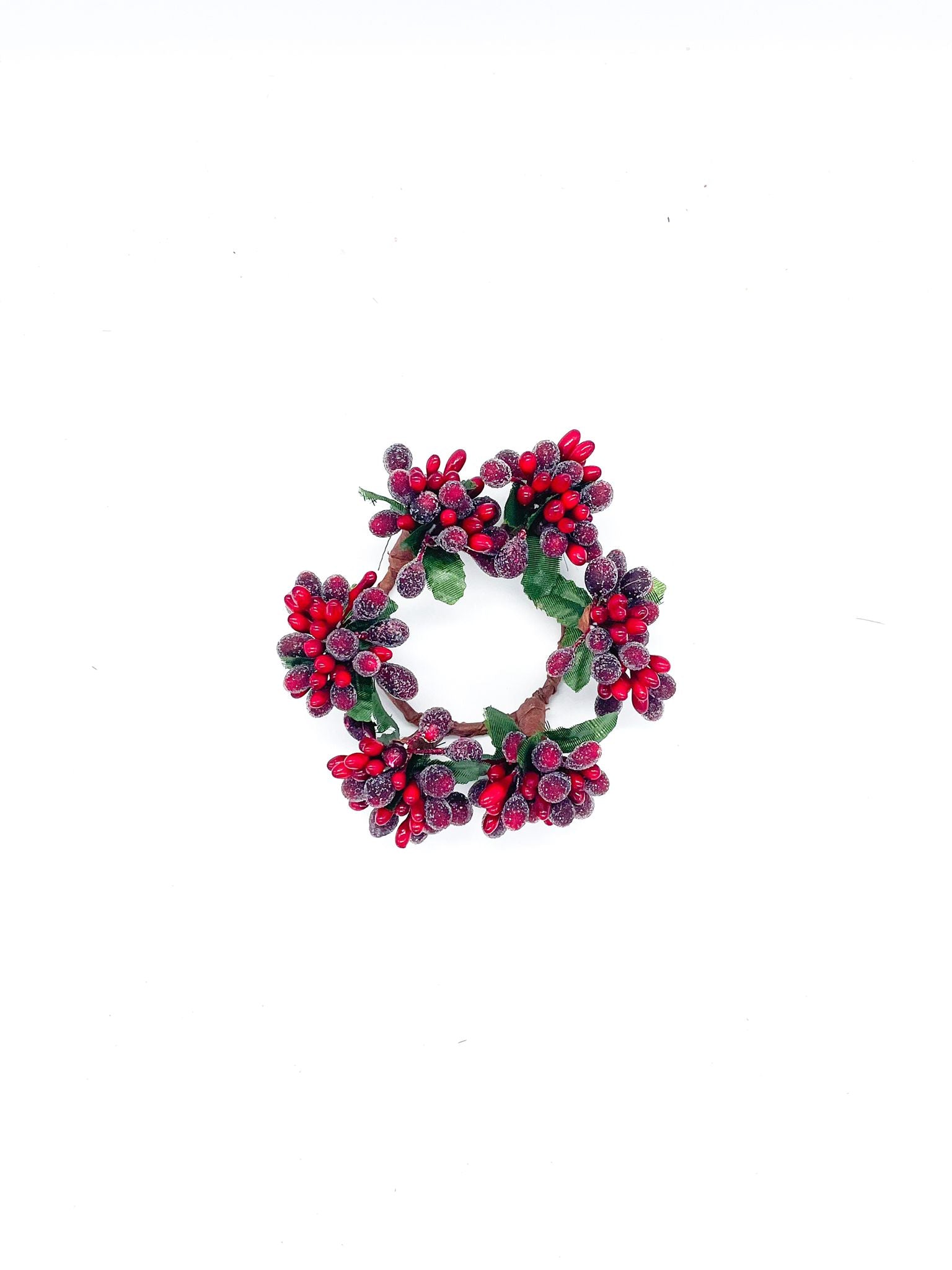 Girocandela Con Minibacche Bordeaux E Glitter Ø7CM
