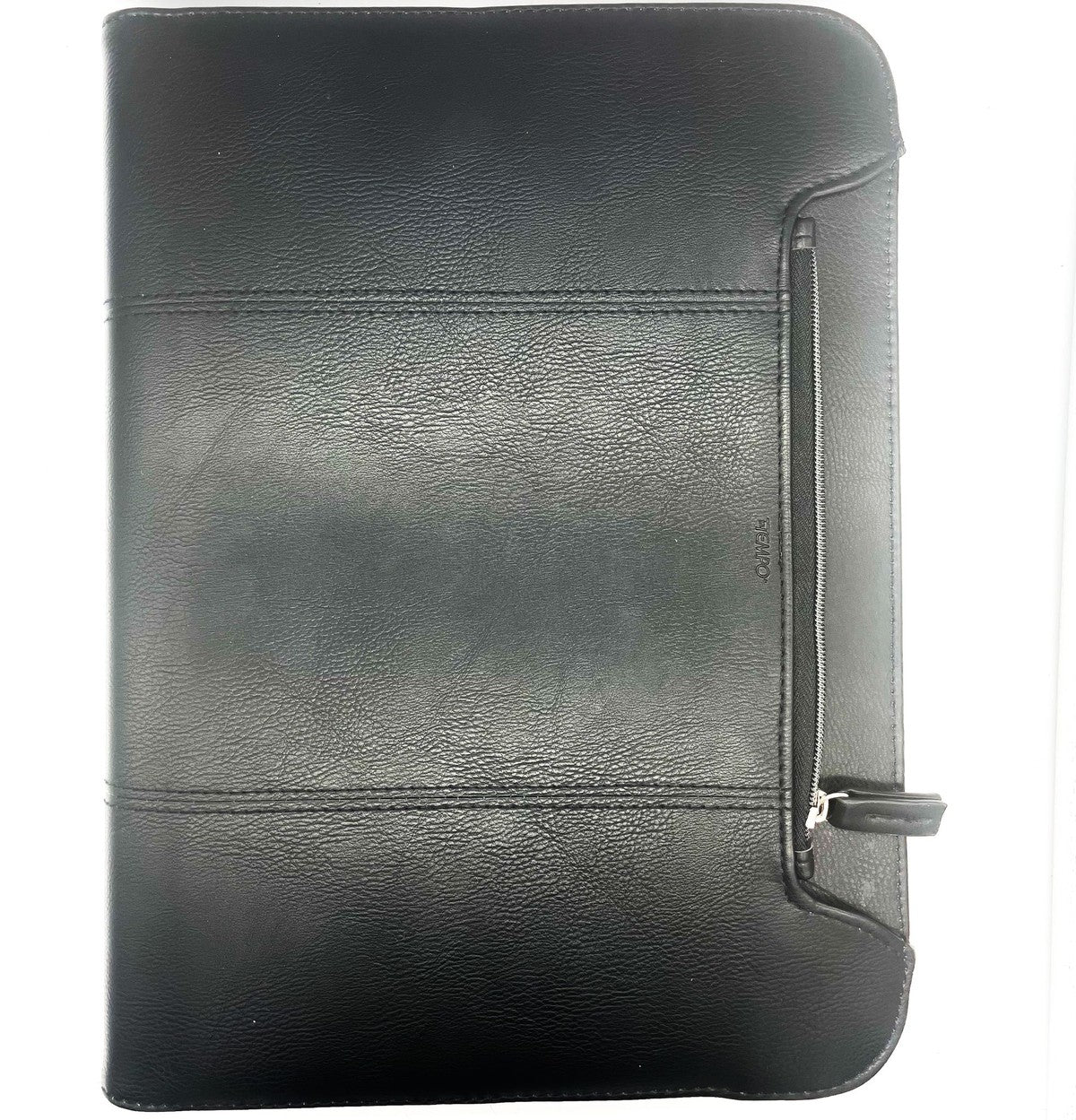 Portablocco Porfessionale In Ecopelle Nero Chiusura Zip A4