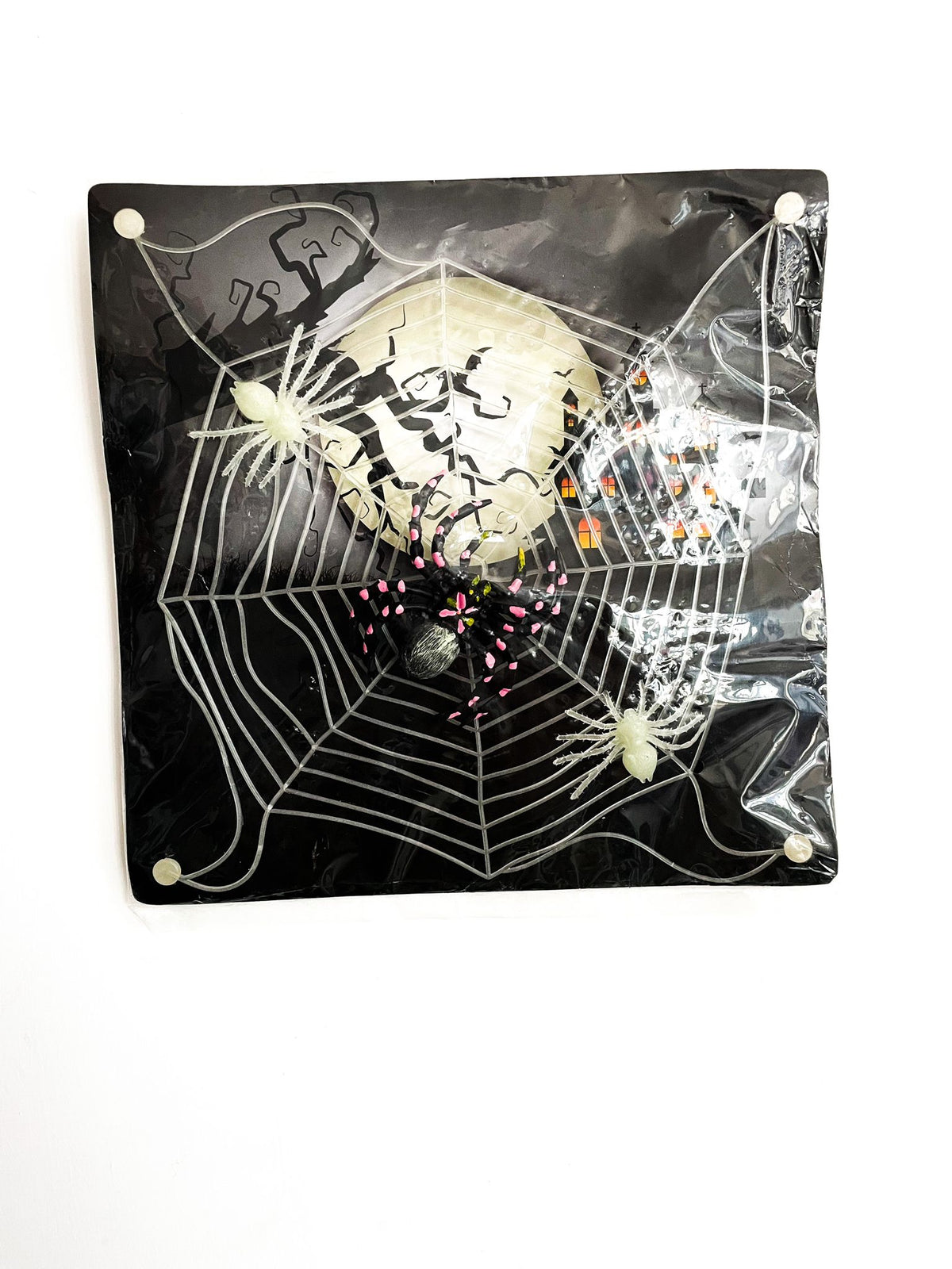 Ragnatela A Ventose Con Ragni Ø24cm Decorazione Halloween