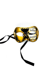 Maschera Veneziana Beige E Nera Per Occhi 22x6cm Maschere Carnevale