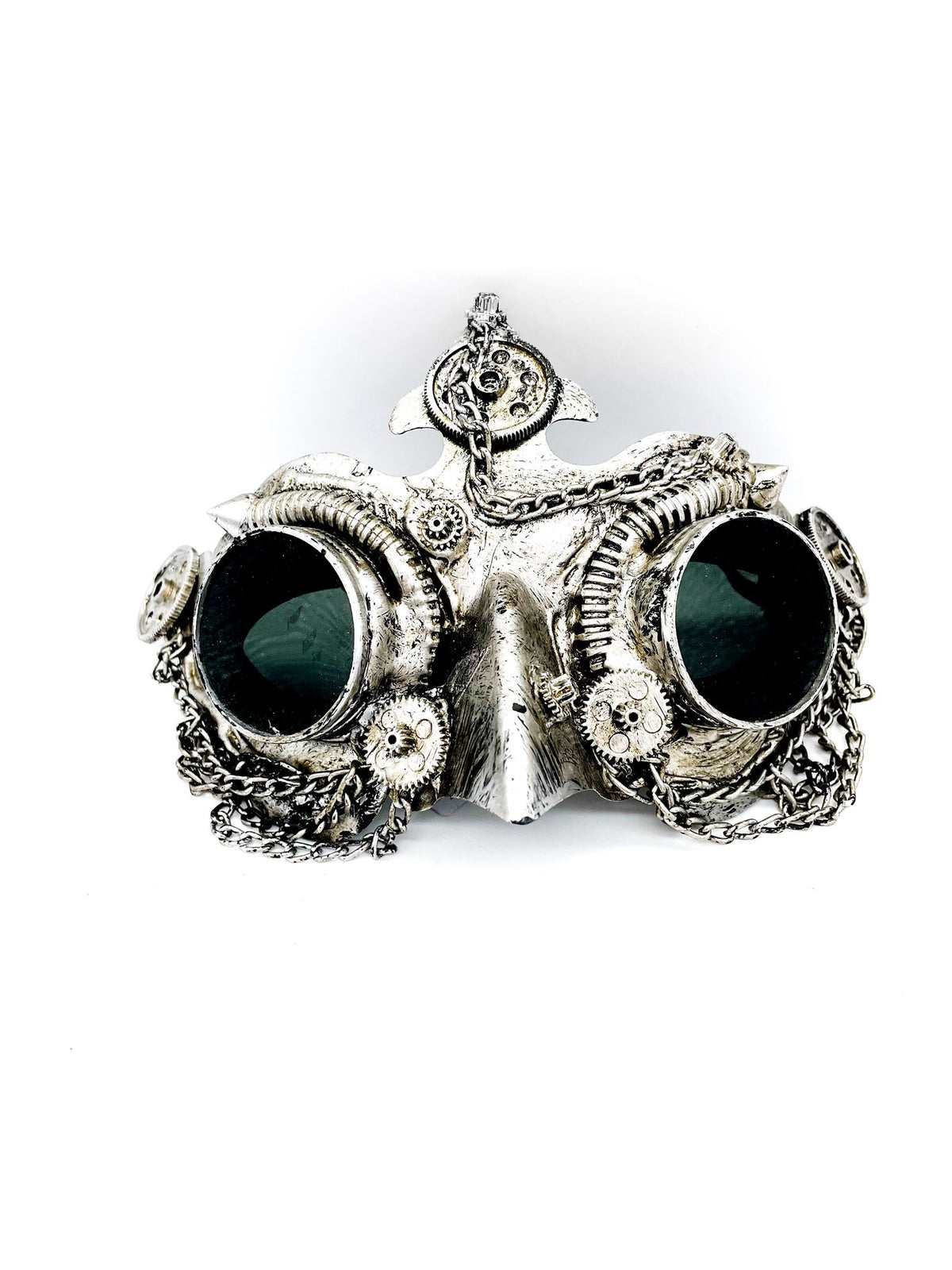 Maschera Veneziana Argento Per Occhi Con Ingranaggi 22x12cm Maschere Carnevale