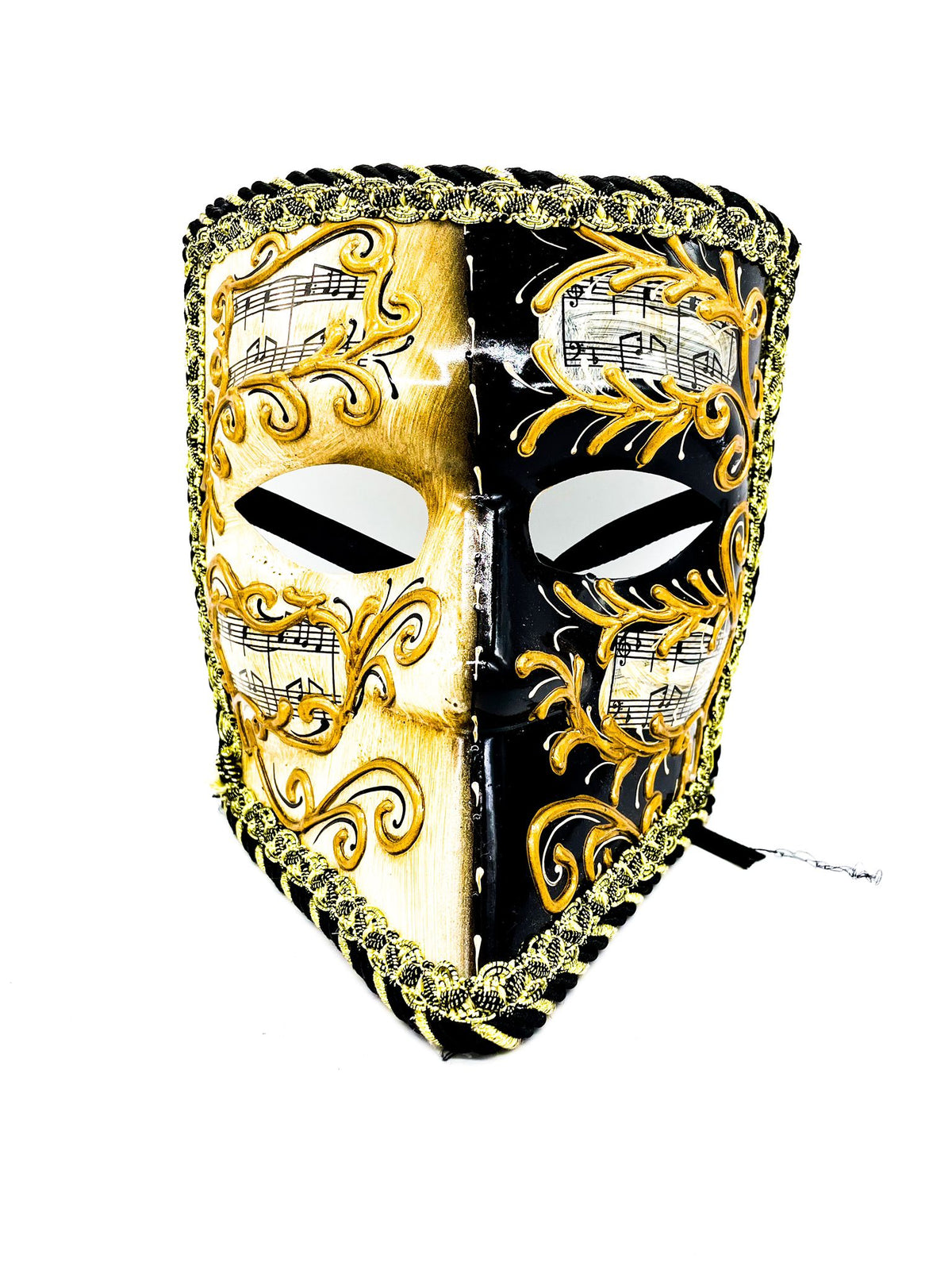 Maschera Veneziana Beige E Nera Decorata Maschere Carnevale