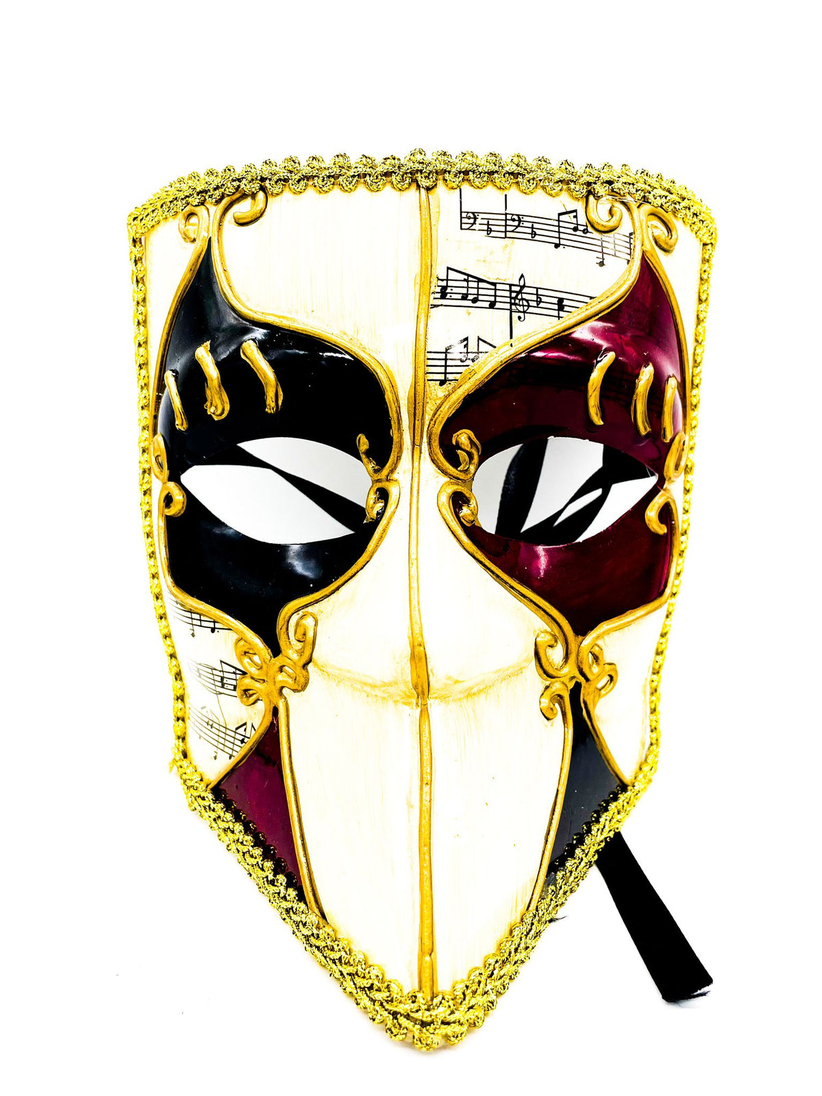Maschera Veneziana Beige E Bordeaux Decorata Maschere Carnevale