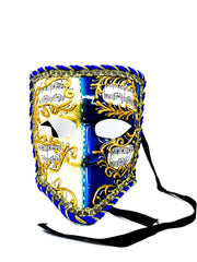 Maschera Veneziana Beige E Azzurra Decorata Maschere Carnevale