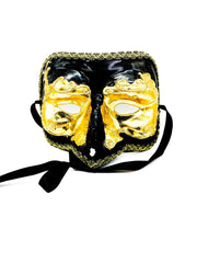 Maschera Veneziana Nera E Oro Decorata Maschere Carnevale