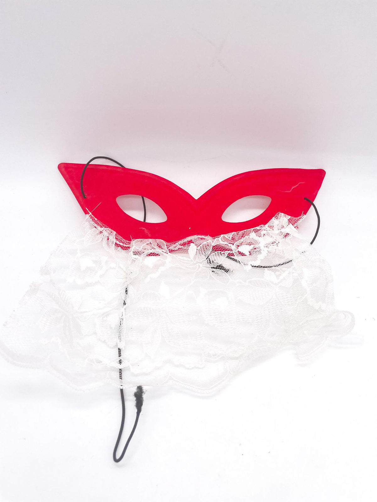 Maschera Rossa Con Merletti Per Occhi Maschere Carnevale
