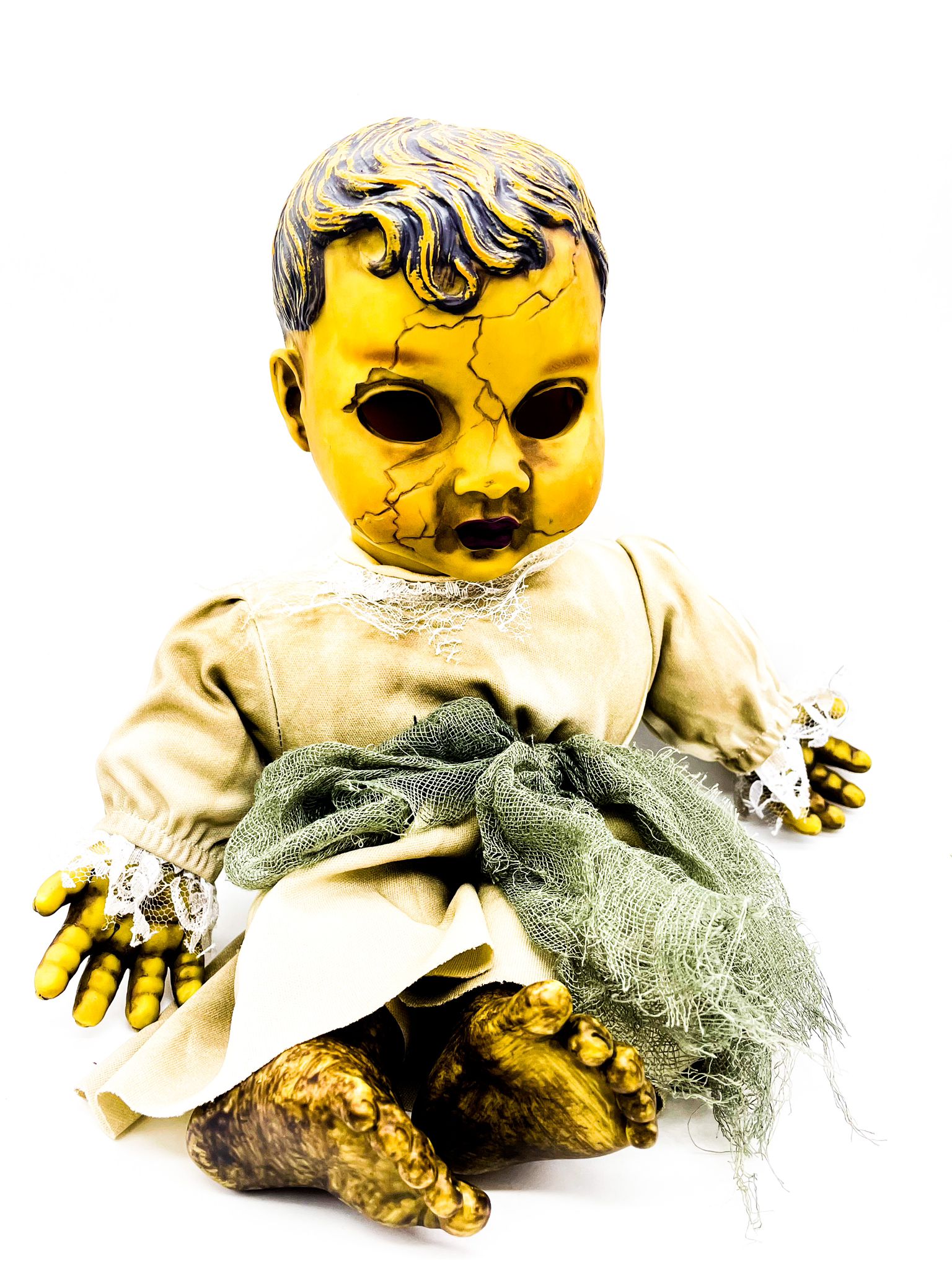 Bambola Horror Con Luci E Suono 30cm Ornamenti Halloween