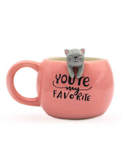 Tazza Rosa Con Gatto - You're My Favorite