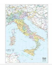 Carta Geografica Murale Italia Fisica E Politica