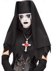 Velo Halloween Suora Maledetta Nero 50cm