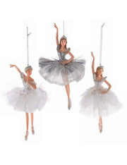 Addobbo Albero Di Natale Ballerina Argento 15cm