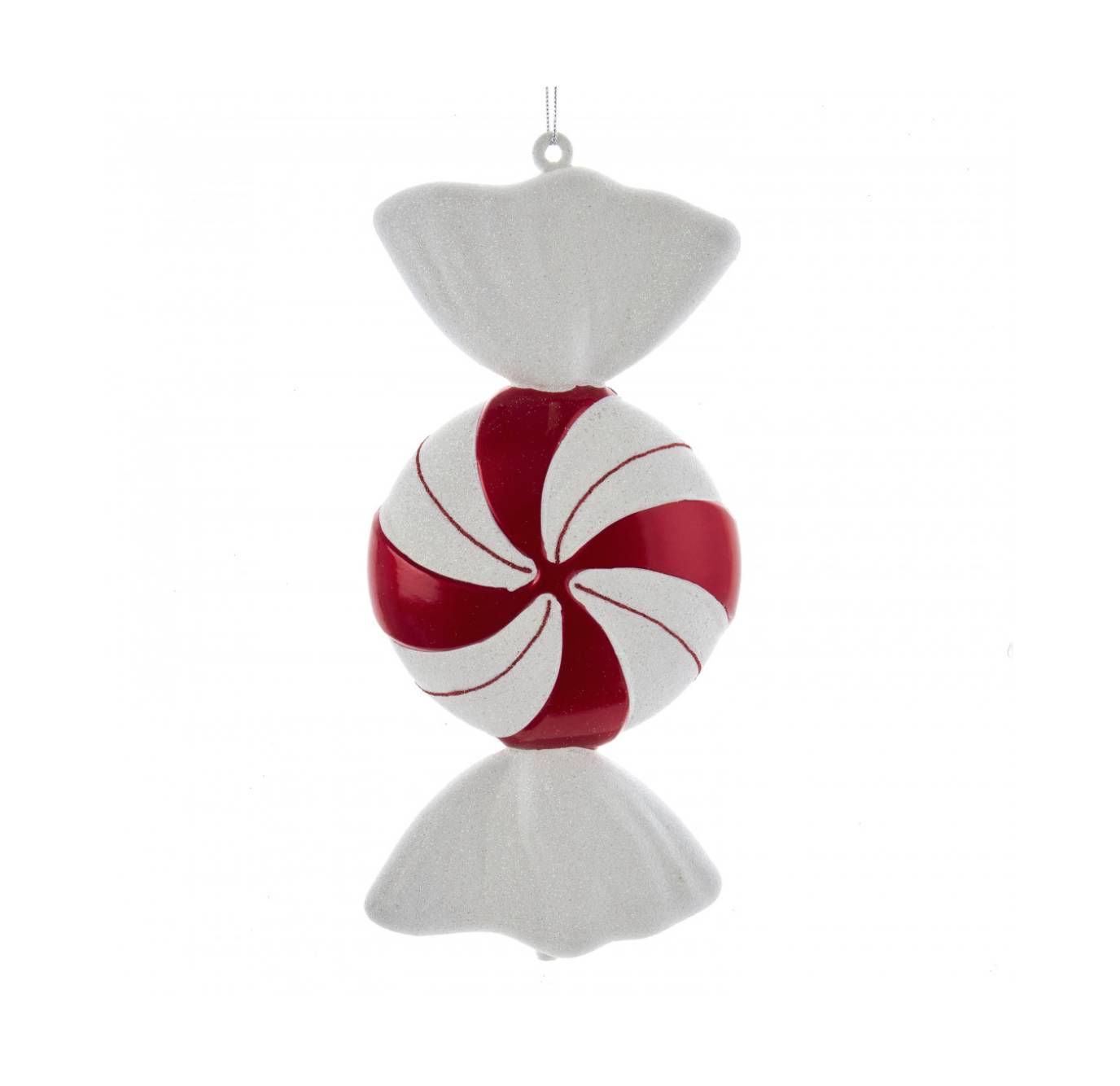 Addobbo Albero Di Natale Caramella Incartata Bianca E Rossa 30cm