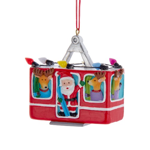 Addobbo Albero Di Natale Cabina Funivia Con Babbo Natale E Renne