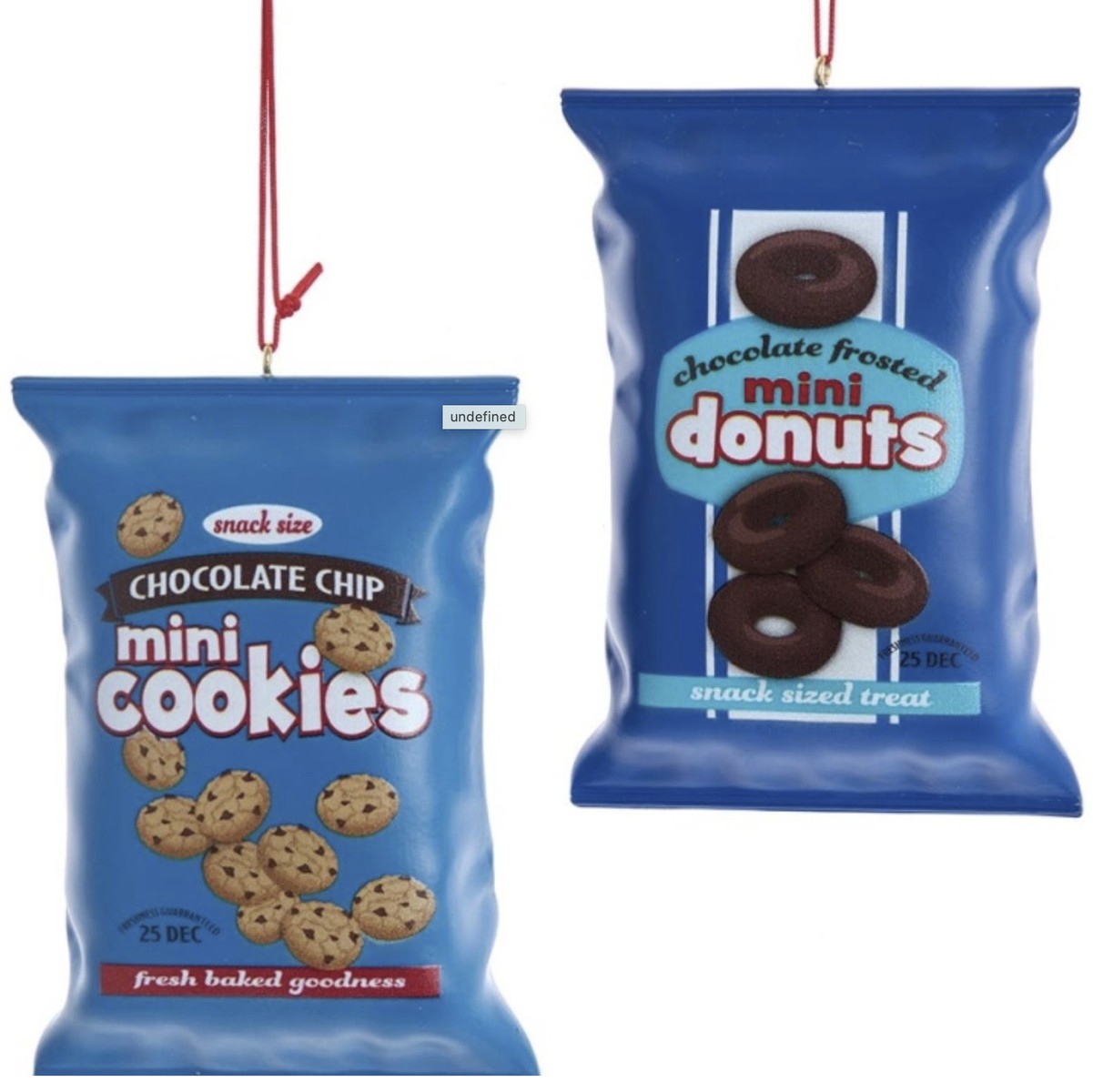 Addobbo Albero Di Natale Buste Cookies E Donuts Prodotto Assortito 12cm