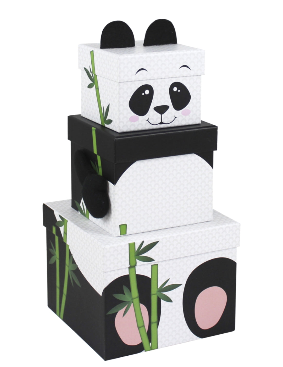 Set Di 3 Scatole Quadrate Panda