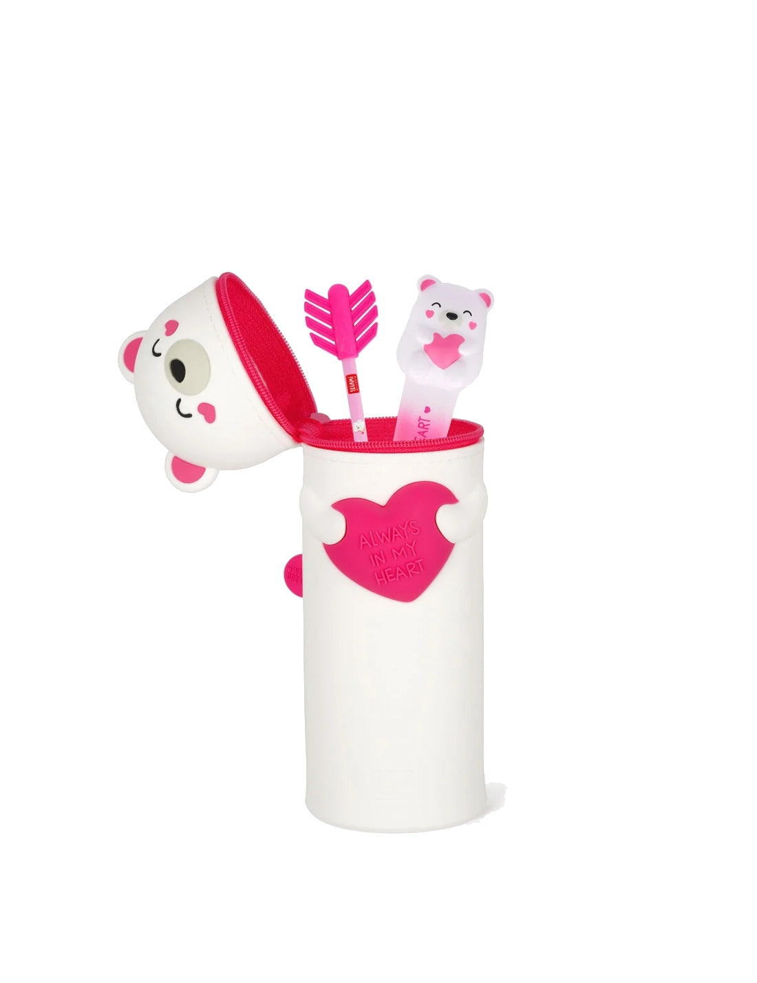 Astuccio 2 In 1 Morbido Silicone Kawaii Orso Con Cuore Legami
