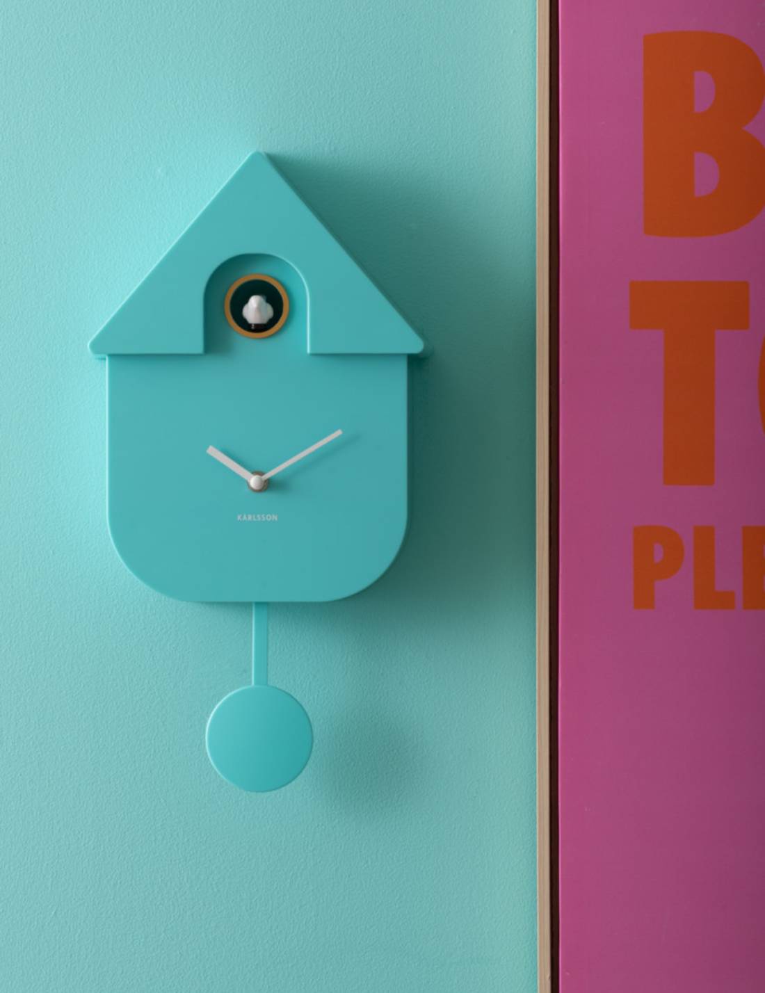 Orologio Moderno A Cucù In ABS Azzurro Turchese