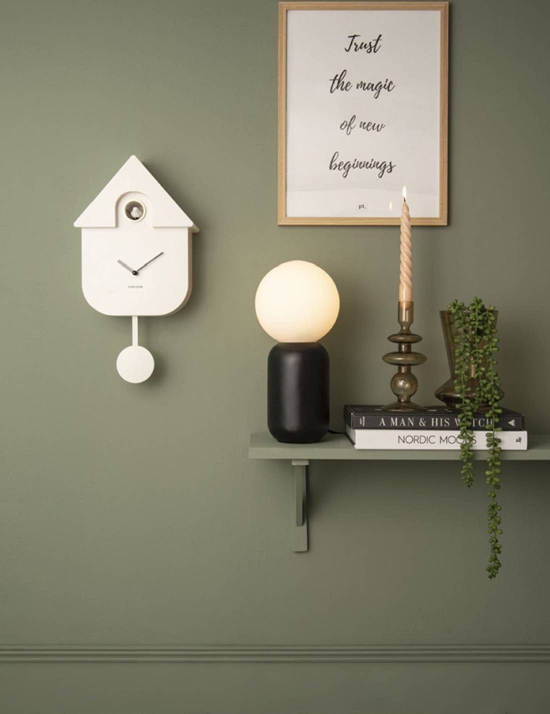Orologio Moderno A Cucù In ABS Bianco