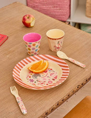 Rice Piatto Fondo Per Bambini In Melamina Fun Fair Rosa 20cm