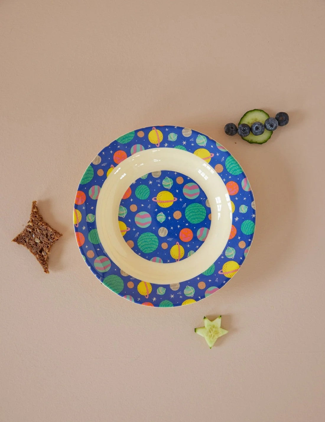 Rice Piatto Fondo Per Bambini Melamina Galassia 20cm