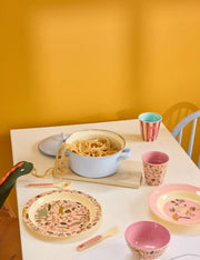 Rice Piatto Fondo Per Bambini In Melamina Fenicottero 20cm
