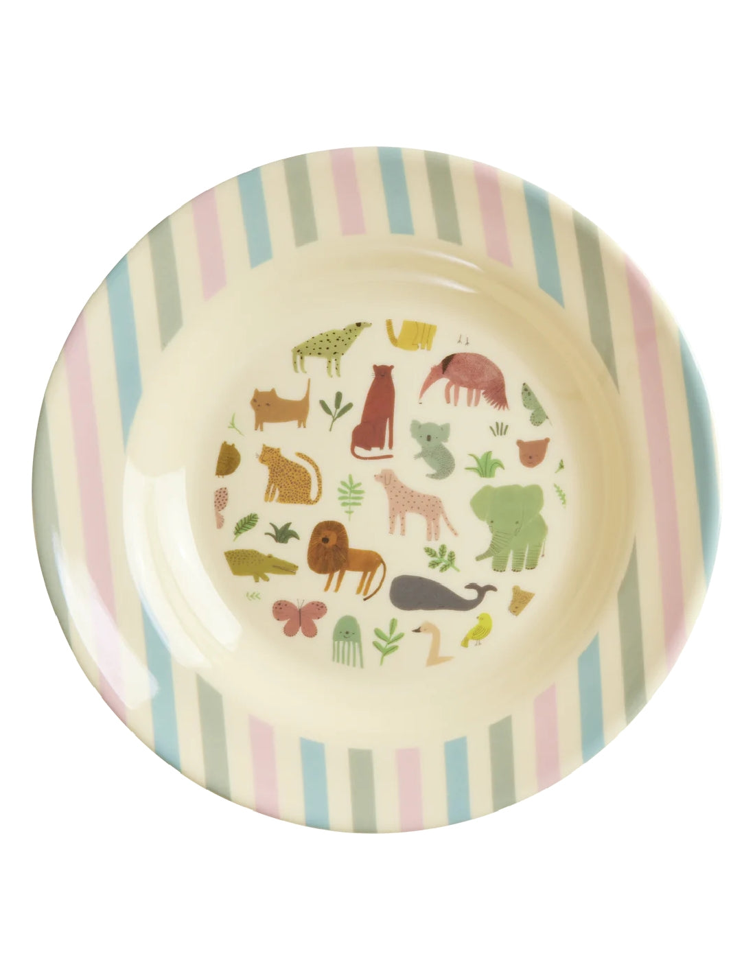 Rice Piatto Fondo Per Bambini Melamina Animali Giungla 20cm
