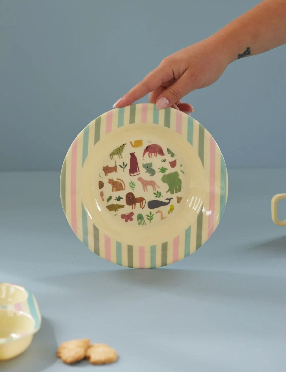 Rice Piatto Fondo Per Bambini Melamina Animali Giungla 20cm