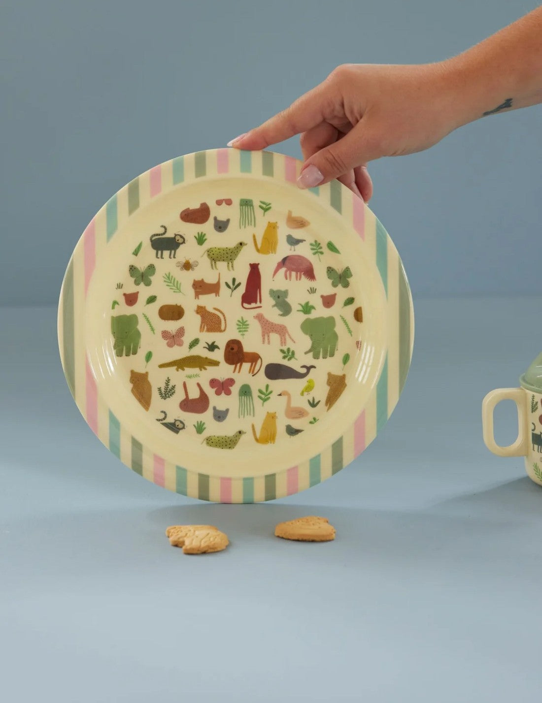 Rice Piatto Piano Per Bambini In Melamina Giungla 22cm