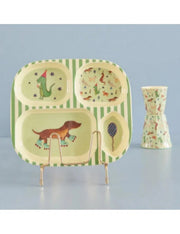 Rice Piatto Per Bambini Melamina Animali Verde 24cm