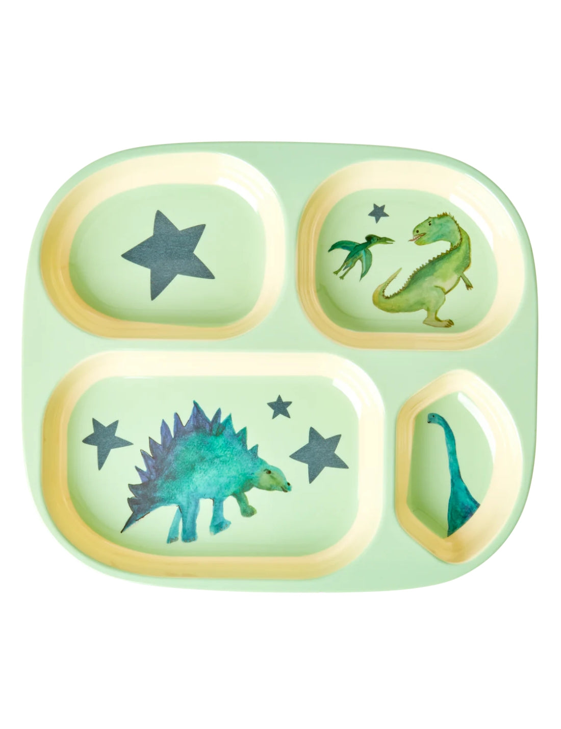 Rice Piatto Per Bambini Melamina Dinosauri Verde 24cm