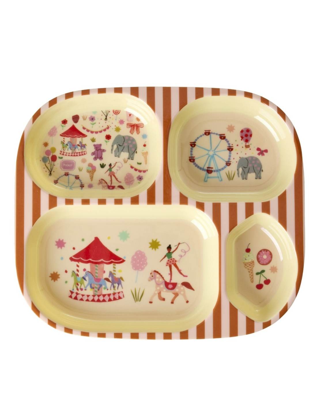 Rice Piatto Per Bambini Melamina Fun Fair Rosa 25cm