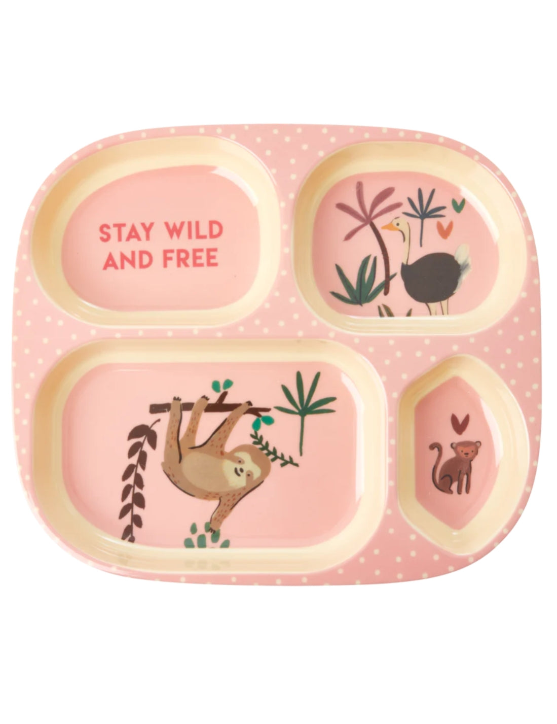 Rice Piatto Per Bambini Melamina Jungle Rosa 24cm