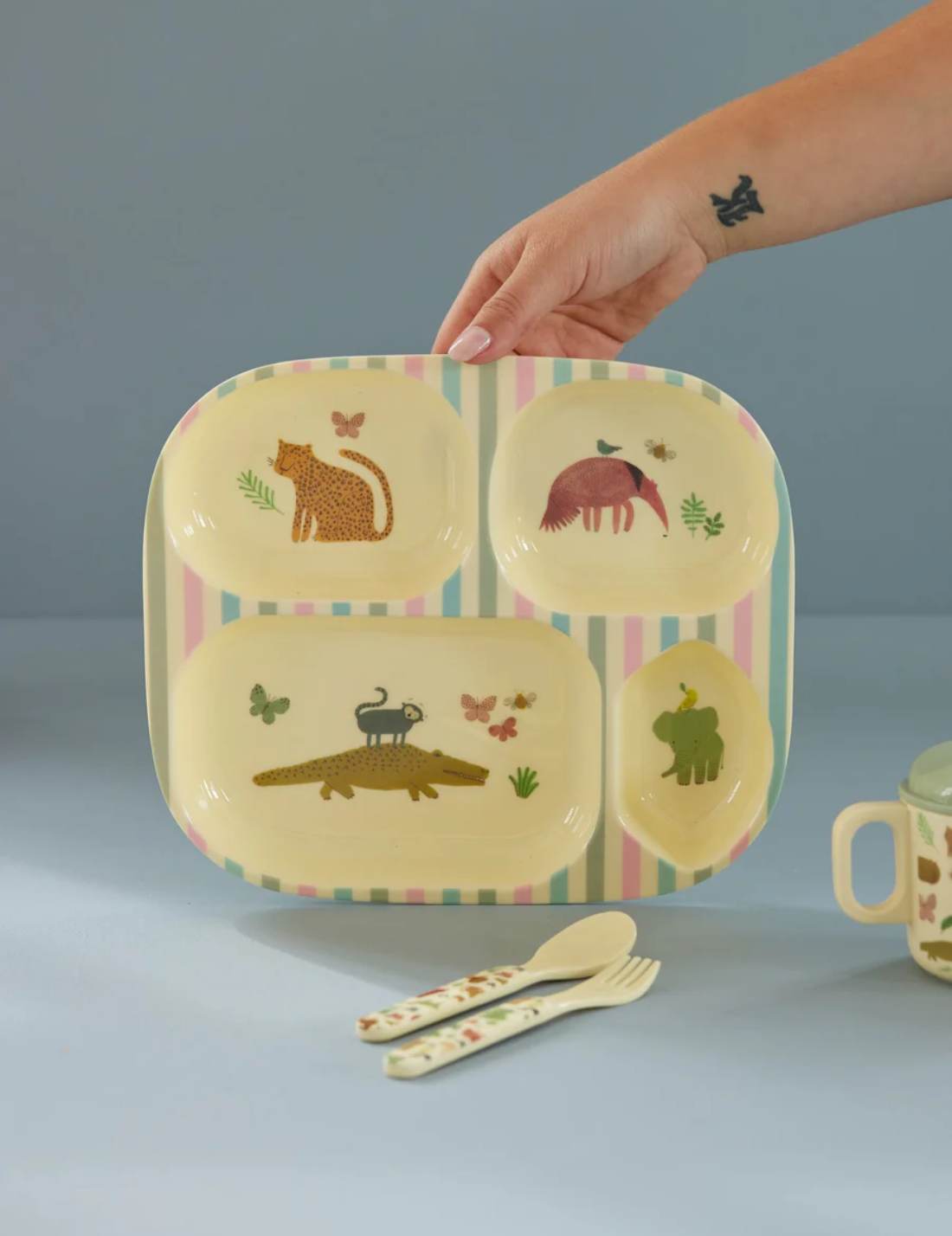Rice Piatto Per Bambini Melamina Sweet Jungle Multicolore 25cm