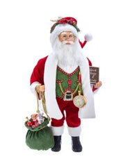 Addobbo Albero Di Natale Personaggio Babbo Natale Rosso Verde E Bianco