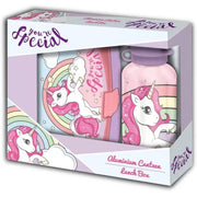 Set Merenda Unicorno Box Con Borraccia Alluminio