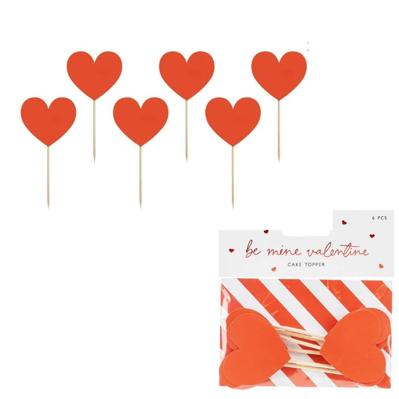 Cake Topper Cuore Sagomato Set 6pz 11cm