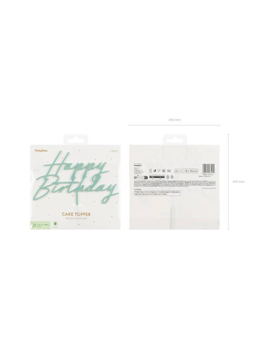 Cake Topper Decorazione Torta Happy Birthday Verde