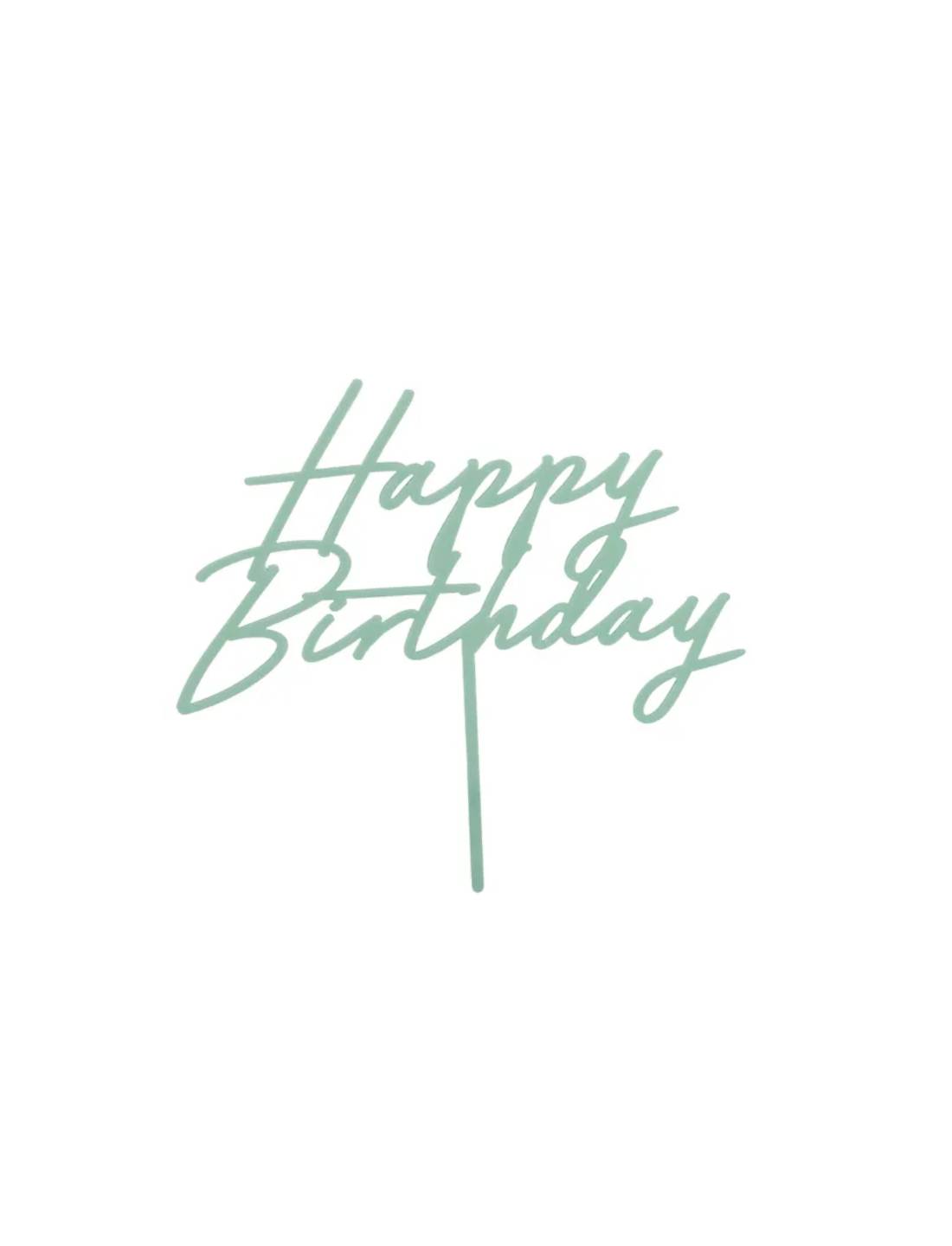 Cake Topper Decorazione Torta Happy Birthday Verde