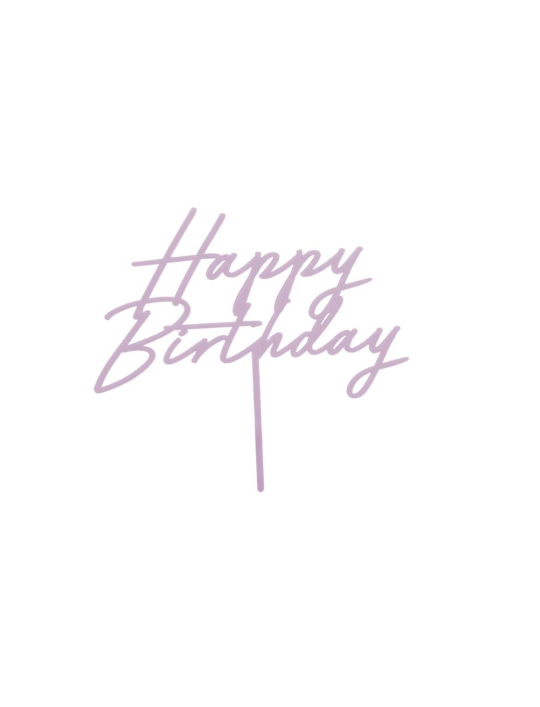 Cake Topper Decorazione Torta Happy Birthday Lilla
