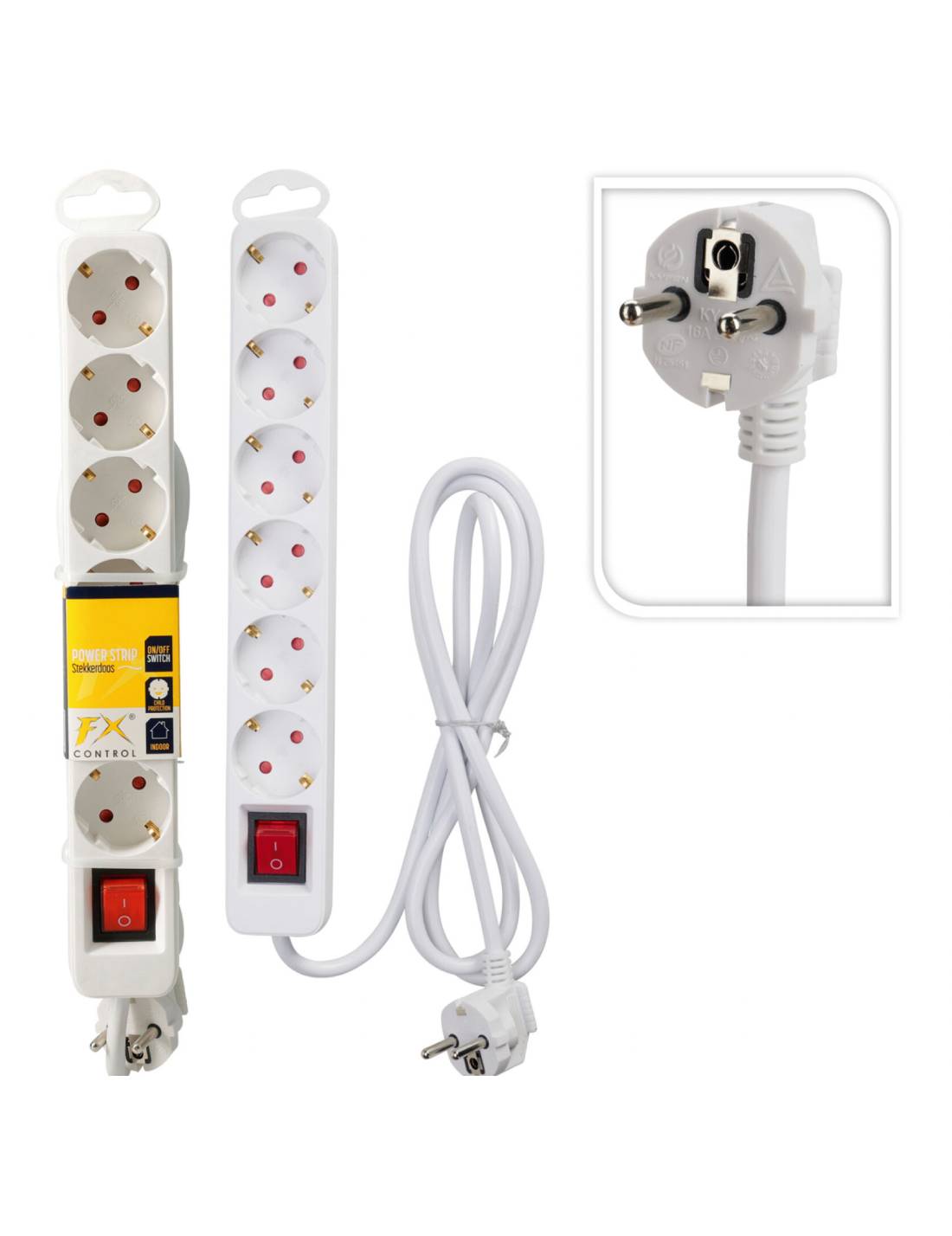 Multipresa Elettrica 4 Posti Con Interruttore E Cavo 1,5m