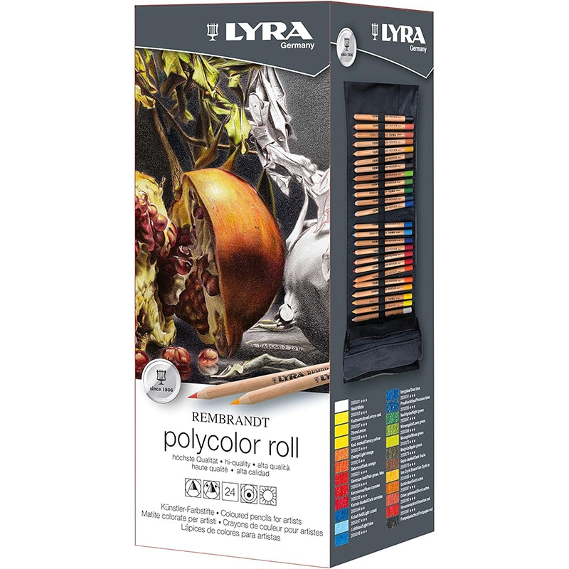 Astuccio Arrotolabile In Tessuto Lyra Rembrandt Polycolor 24pz