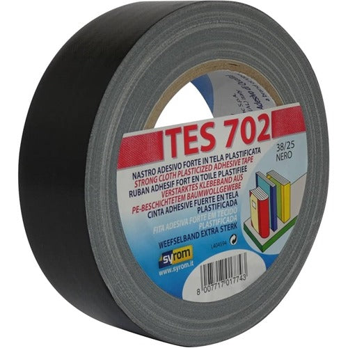 Nastro Adesivo Telato Scotch Plastificato Nero 38x25m Syrom