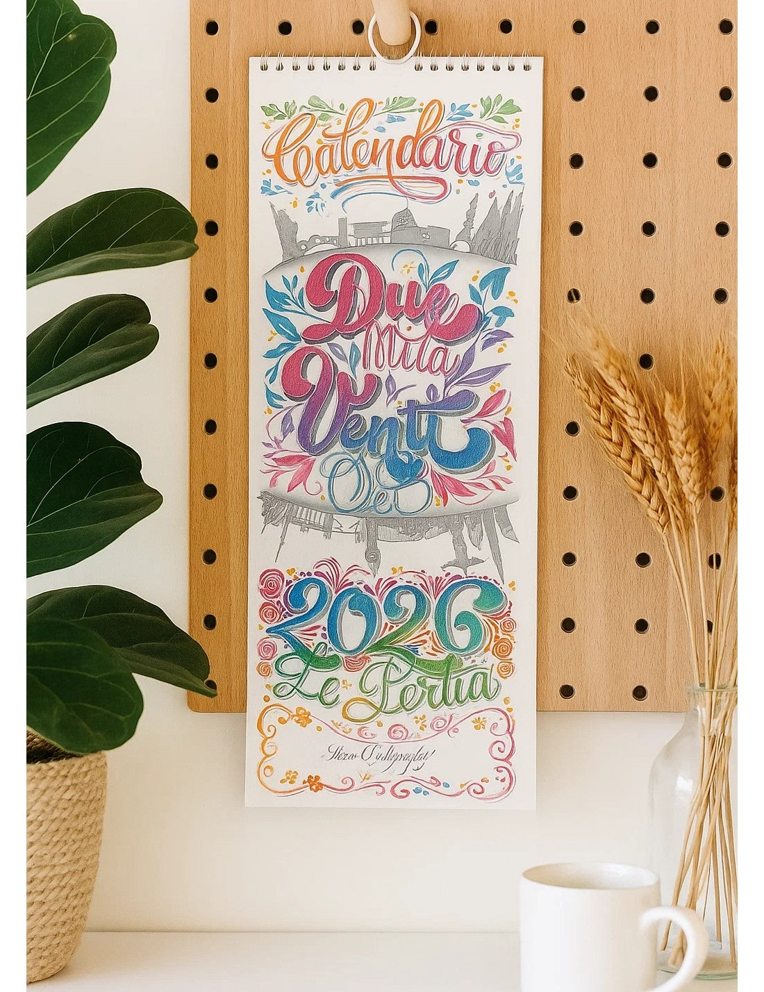 Calendario Da Parete Spiralato 2026 I Love Calligraphy 45cm