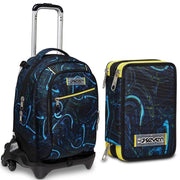 Seven School Pack Led Balloon Trolley Jack-3WD Più Astuccio Completo 3 Zip
