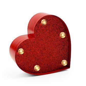 Lampada Mini Decorativa Cuore Glitterato Sanvalentino