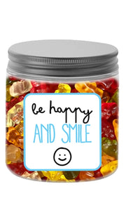 Varzilicious Barattolo Caramelle Haribo Be Happy And Smile Celeste